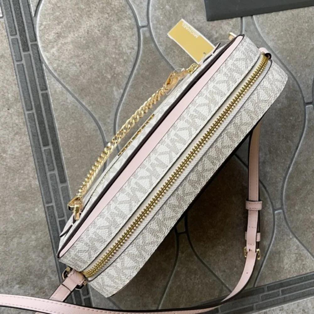 Michael Kors Jet Set Item Large East West Zip Chain Crossbody Powder Blush